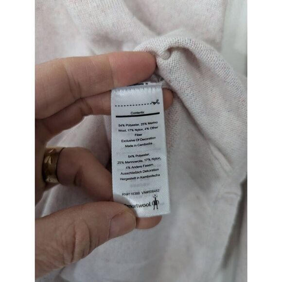 Smartwool Hooded Henley Sweater women's size Small blush pink Merino Wool blend - Picture 6 of 8